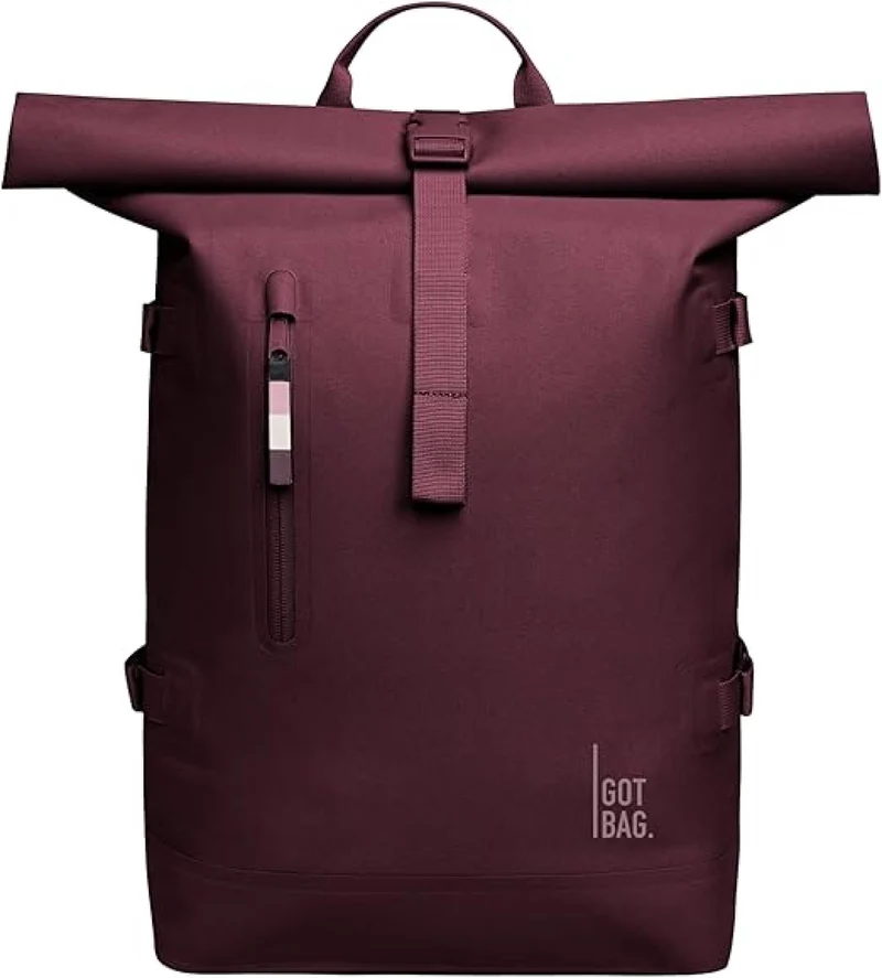 GOT BAG Rucksack Rolltop 2.0 | Laptop Rucksack wasserdicht mit Herausnehmbarer 15,6 Laptoptasche | 31 Liter Füllvolumen Rollrucksack kraken bordeaux