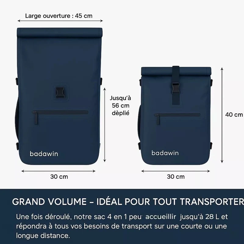 2-in-1 Fahrradtasche Ali Blau