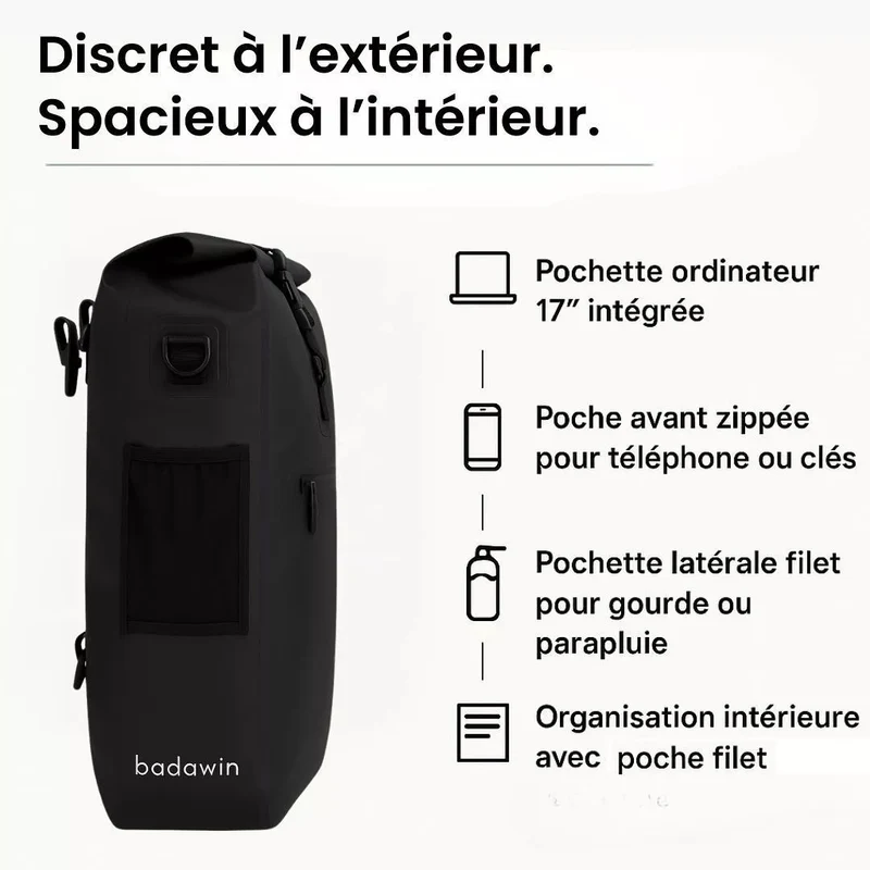 2-in-1 Fahrradtasche Ali Schwarz
