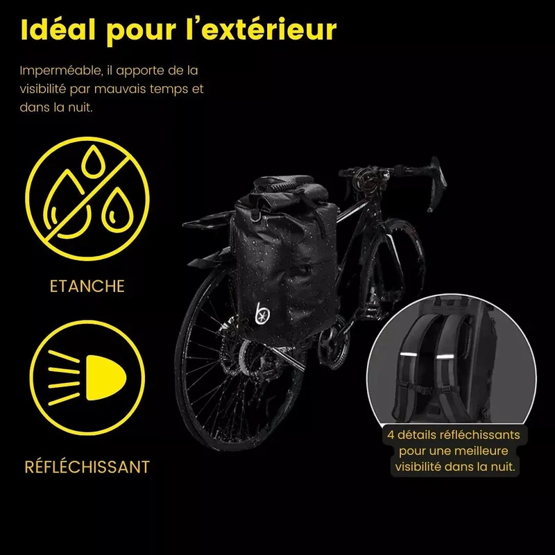 2-in-1 Fahrradtasche Ali Schwarz