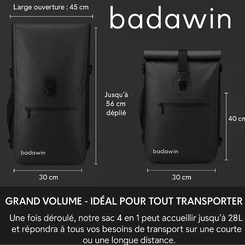 2-in-1 Fahrradtasche Ali Schwarz