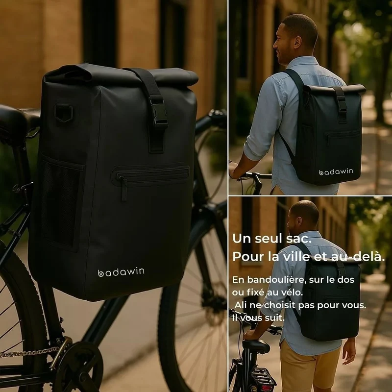 2-in-1 Fahrradtasche Ali Schwarz
