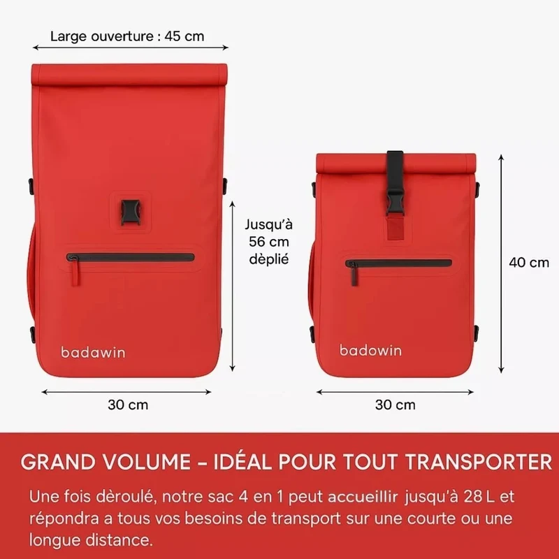 2-in-1 Fahrradtasche Ali Orange