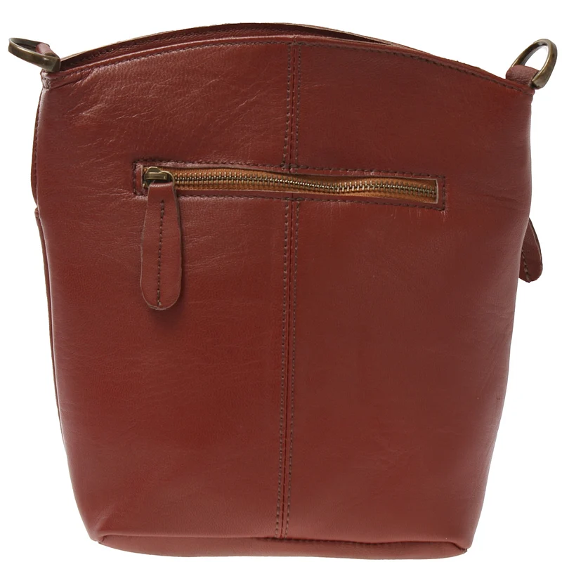 kleine Umhängetasche Schultertasche Freizeittasche Leder rotbraun LE3049