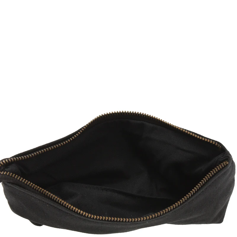 Stiftemappe Federtasche Stifteetui Federmappe Damen Herren Canvas Leder schwarz LE9026