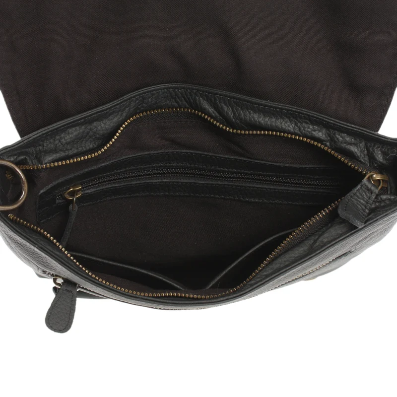 Umhängetasche Ledertasche Damen Schultertasche Leder schwarz LE3073