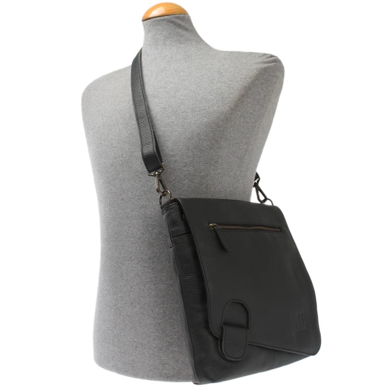 Umhängetasche Ledertasche Damen Schultertasche Leder schwarz LE3073