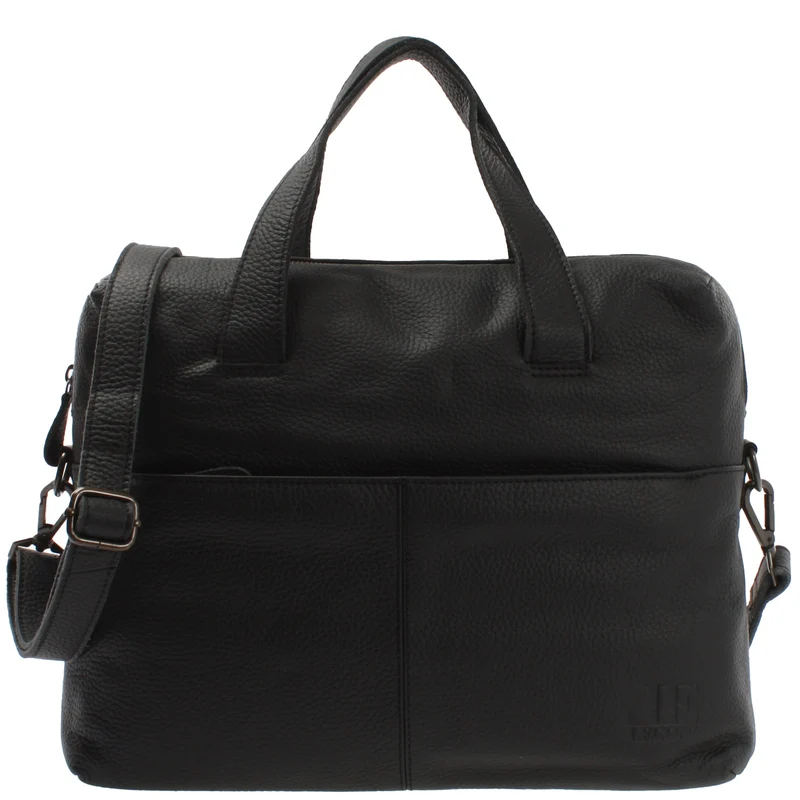 große Schultertasche Henkeltasche Shopper DIN A4 Handtasche Damen Leder schwarz LE0059