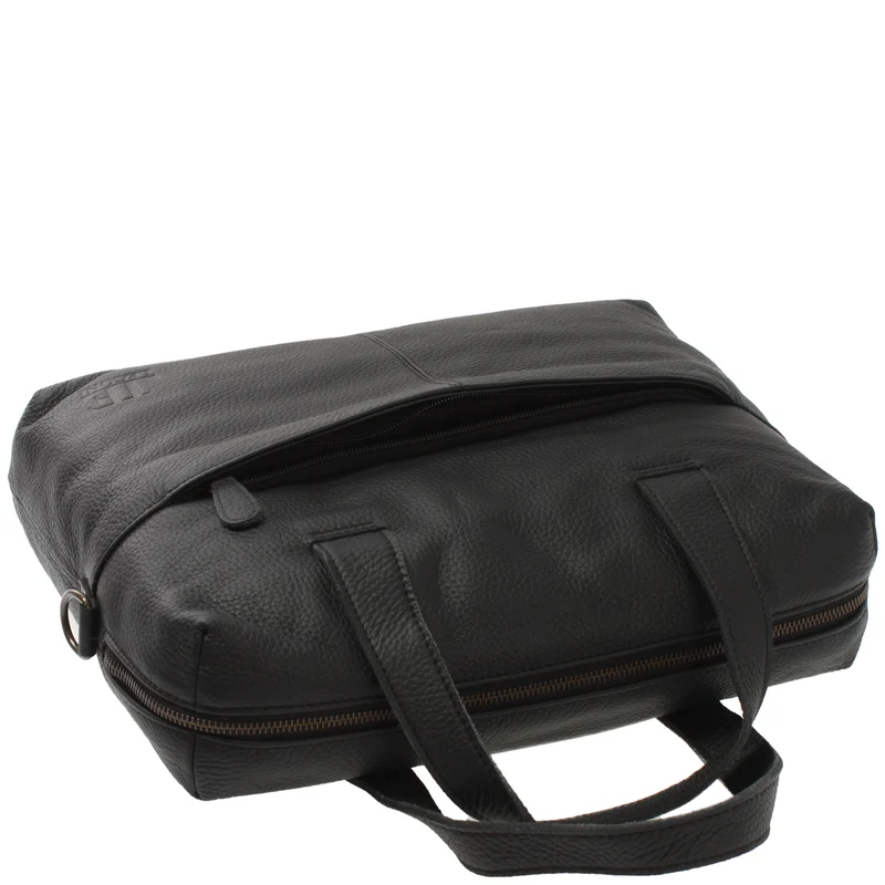 große Schultertasche Henkeltasche Shopper DIN A4 Handtasche Damen Leder schwarz LE0059