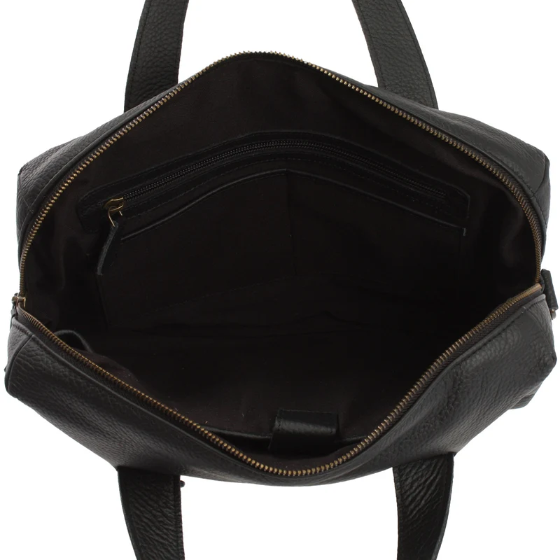 große Schultertasche Henkeltasche Shopper DIN A4 Handtasche Damen Leder schwarz LE0059