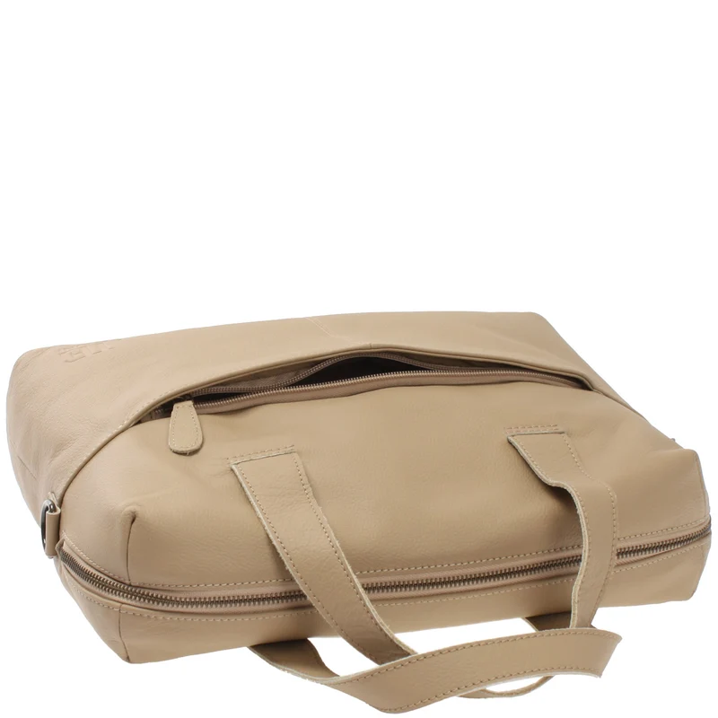 große Schultertasche Henkeltasche Shopper DIN A4 Handtasche Damen Leder sand LE0059