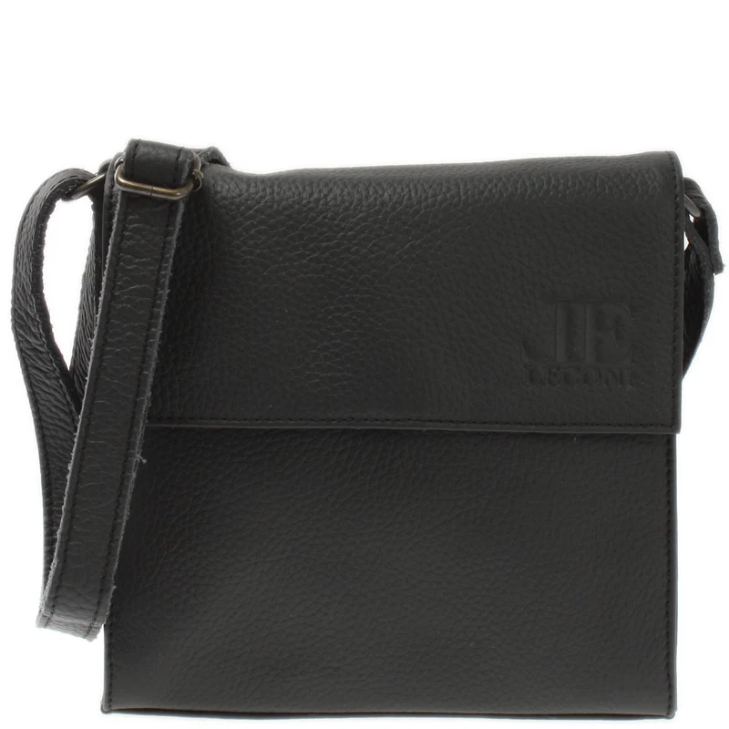 kleine Schultertasche Umhängetasche Damentasche Leder schwarz LE3082