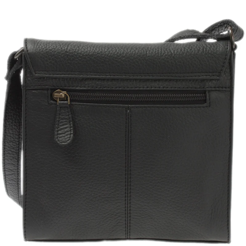 kleine Schultertasche Umhängetasche Damentasche Leder schwarz LE3082
