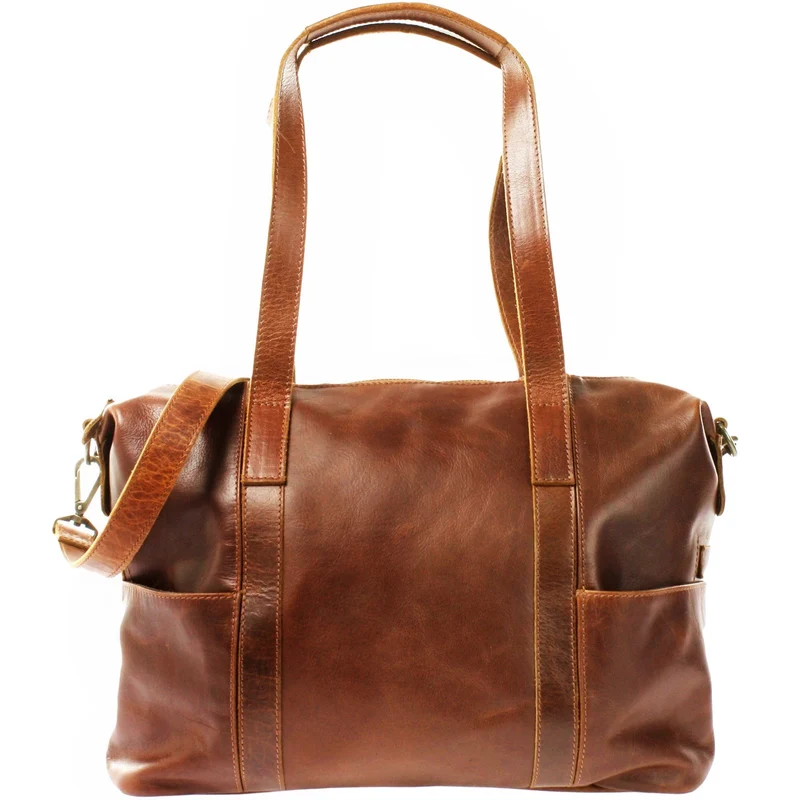 Shopper Schultertasche Henkeltasche Damen Handtasche Leder braun LE0061