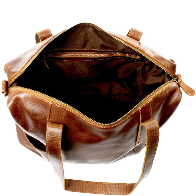 Shopper Schultertasche Henkeltasche Damen Handtasche Leder braun LE0061