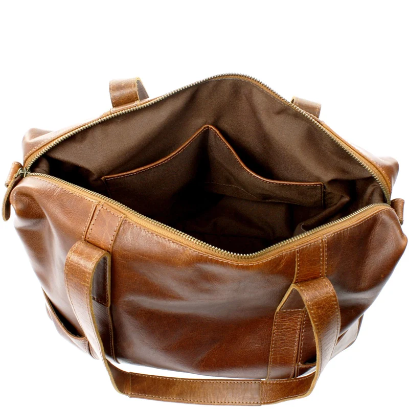 Shopper Schultertasche Henkeltasche Damen Handtasche Leder braun LE0061