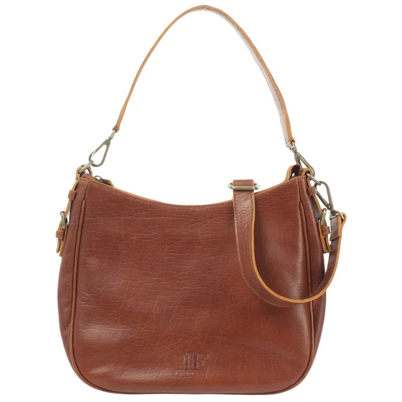 Schultertasche Henkeltasche Damentasche Leder braun LE0063