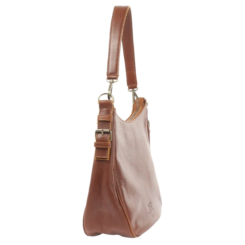 Schultertasche Henkeltasche Damentasche Leder braun LE0063