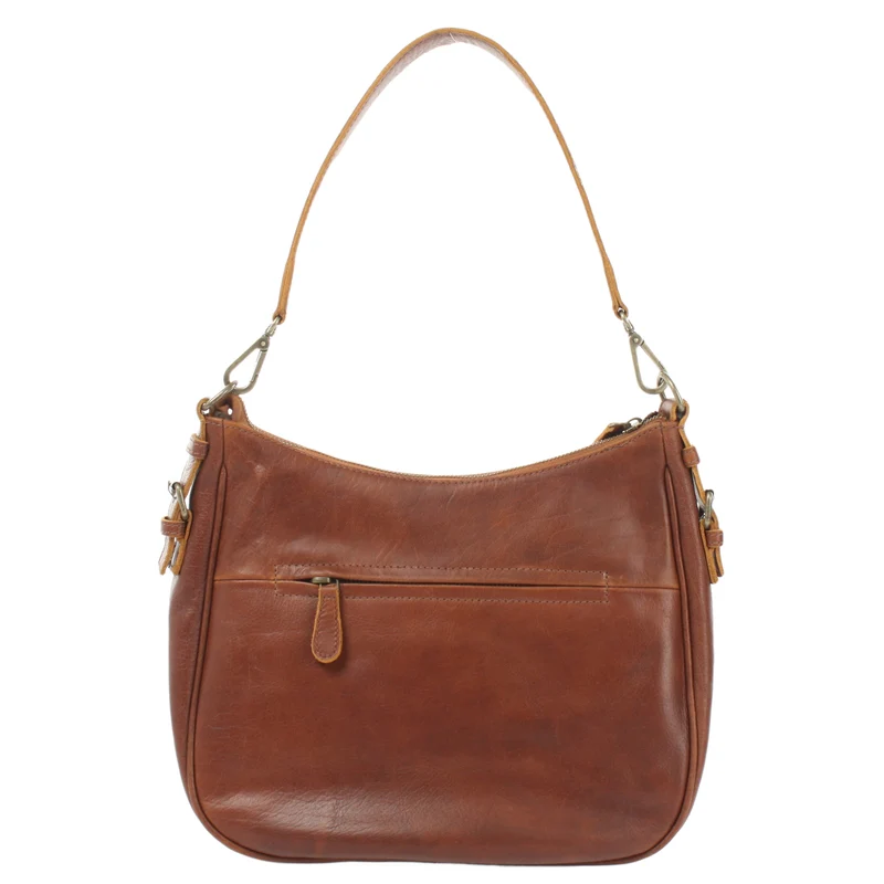 Schultertasche Henkeltasche Damentasche Leder braun LE0063