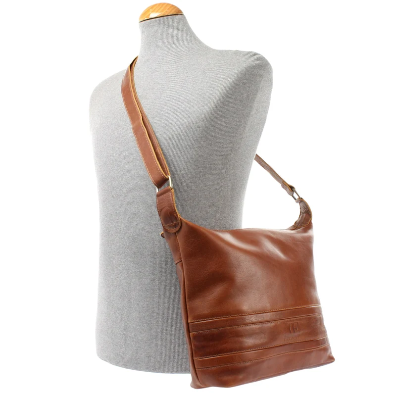 Umhängetasche Beuteltasche Ledertasche Damentasche Leder braun LE0064