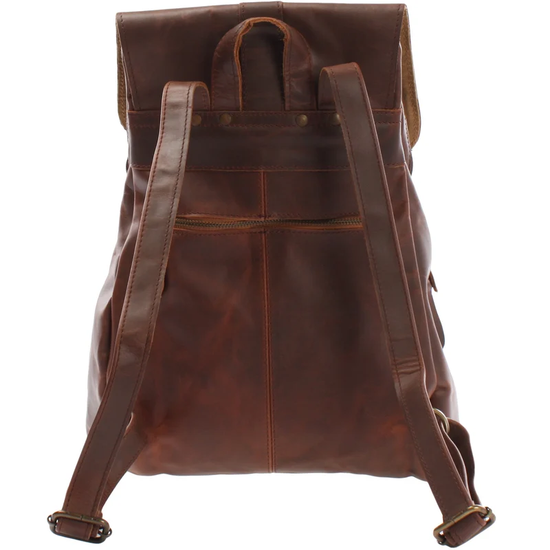 Rucksack Freizeitrucksack vintage Lederrucksack Damen Herren Leder braun LE1008