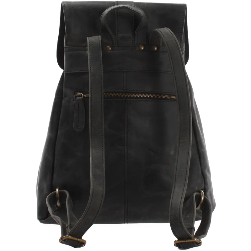 Rucksack Freizeitrucksack vintage Lederrucksack Damen Herren Leder grau LE1008