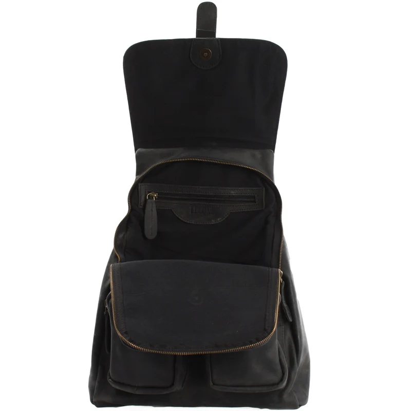 Rucksack Freizeitrucksack vintage Lederrucksack Damen Herren Leder grau LE1008