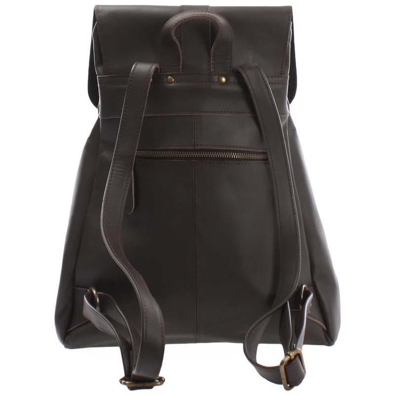 Rucksack Freizeitrucksack vintage Lederrucksack Damen Herren Leder dunkelbraun LE1008