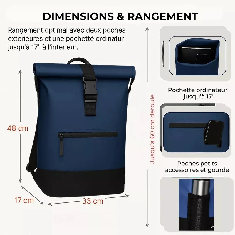 2-in-1 Fahrradrucksack Anna Blau