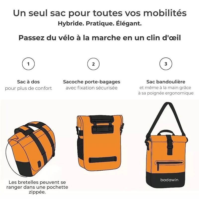 2-in-1 Fahrradrucksack Anna Orange