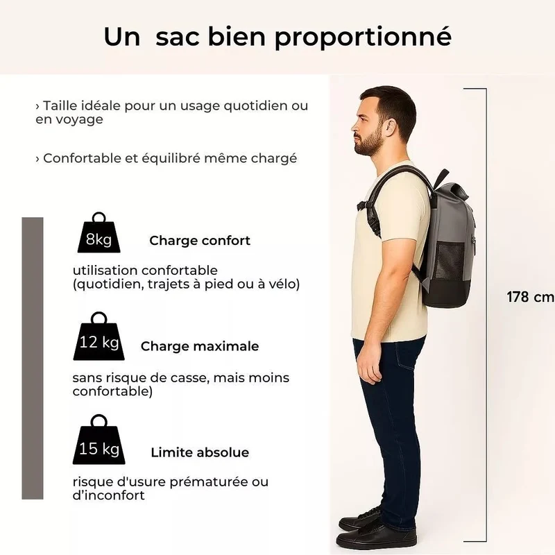 2-in-1 Fahrradrucksack Anna Grau