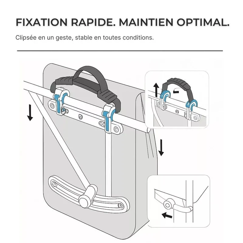 2-in-1 Fahrradtasche Hind Grün