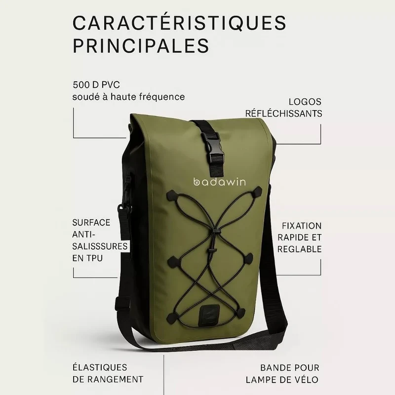 2-in-1 Fahrradtasche Hind Grün