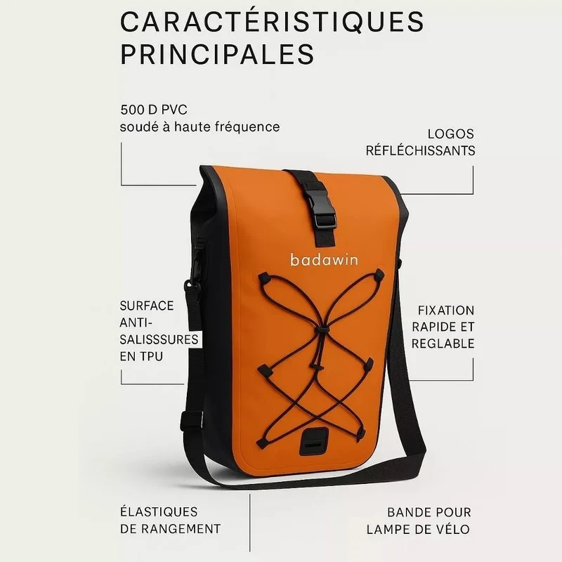 2-in-1 Fahrradtasche Hind Orange