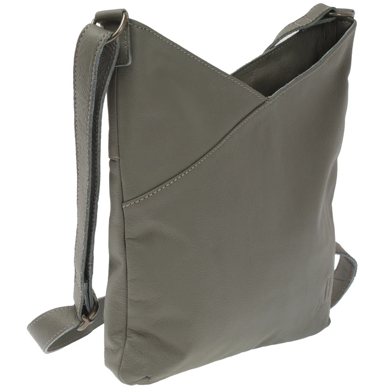 Damentasche Umhängetasche Handtasche Leder oliv-grau LE0065
