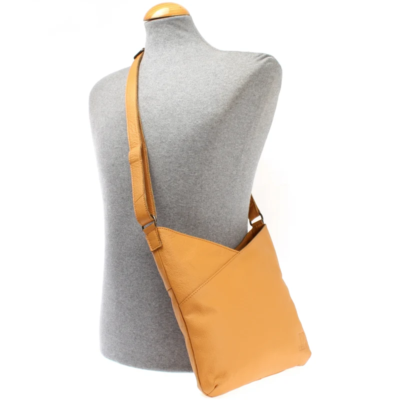 Damentasche Umhängetasche Handtasche Leder senf LE0065