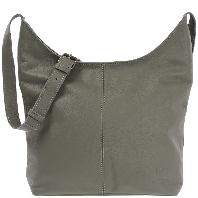 mittlere Umhängetasche Schultertasche Beuteltasche Damentasche Leder oliv LE0072