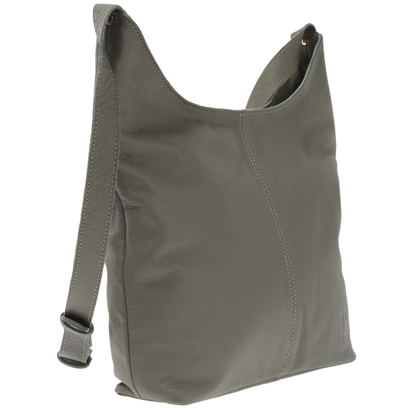 mittlere Umhängetasche Schultertasche Beuteltasche Damentasche Leder oliv LE0072
