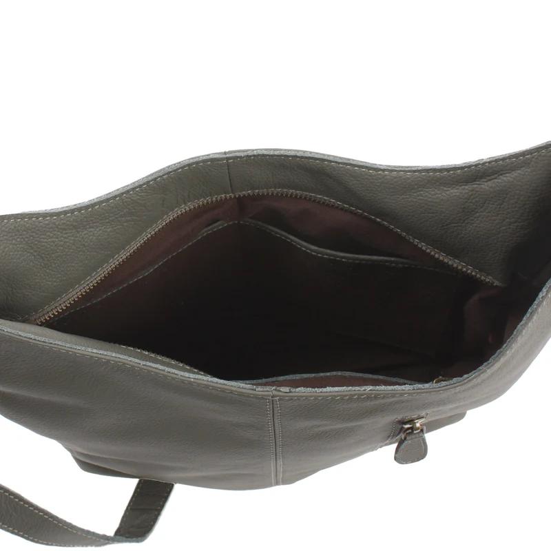 mittlere Umhängetasche Schultertasche Beuteltasche Damentasche Leder oliv LE0072