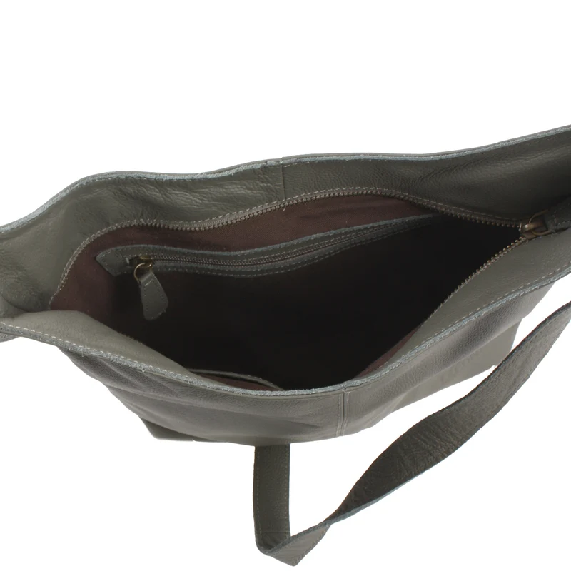 mittlere Umhängetasche Schultertasche Beuteltasche Damentasche Leder oliv LE0072