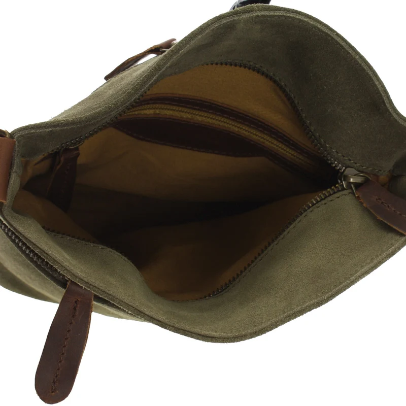 kleine Umhängetasche Schultertasche Freizeittasche Wildleder grün LE3049