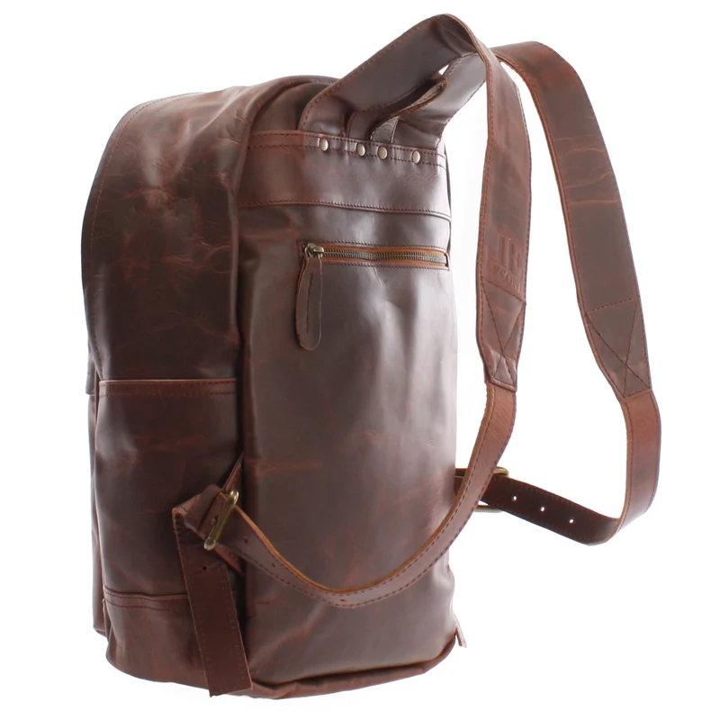 Rucksack Lederrucksack Freizeitrucksack Damen Herren Leder braun LE1009