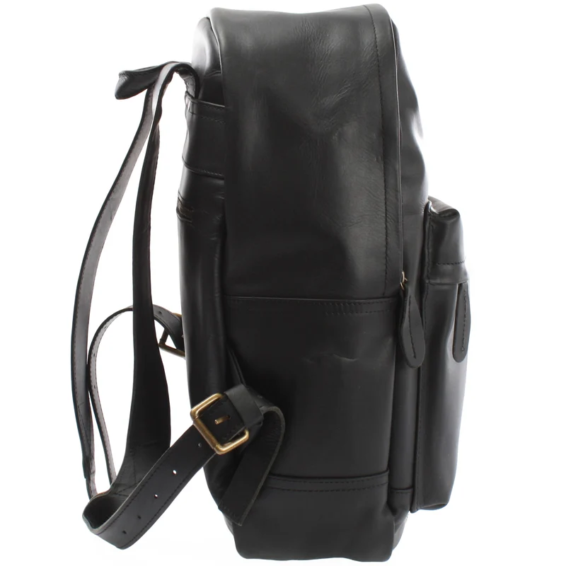 Rucksack Lederrucksack Freizeitrucksack Damen Herren Leder schwarz LE1009