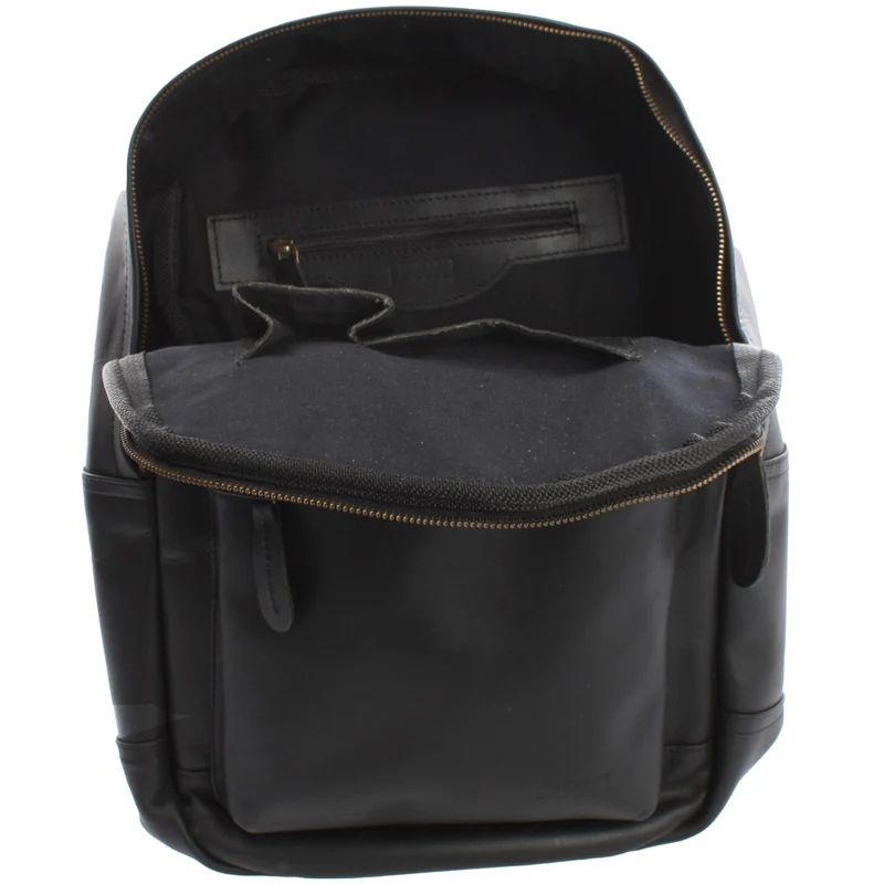 Rucksack Lederrucksack Freizeitrucksack Damen Herren Leder schwarz LE1009