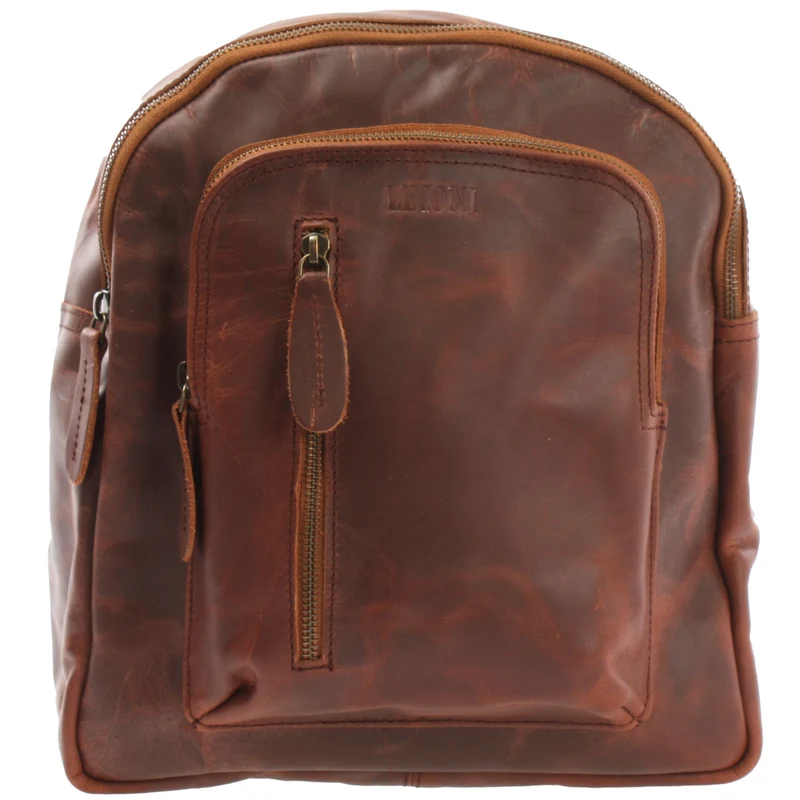 kleiner Rucksack Freizeitrucksack Lederrucksack Leder braun LE1011
