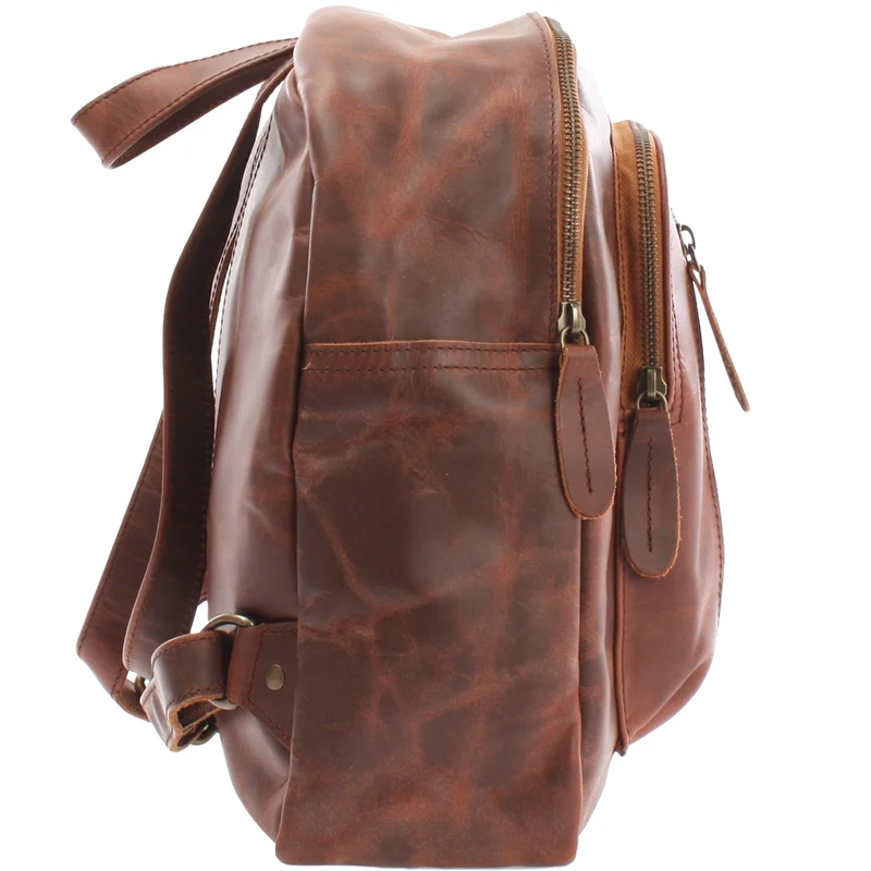 kleiner Rucksack Freizeitrucksack Lederrucksack Leder braun LE1011