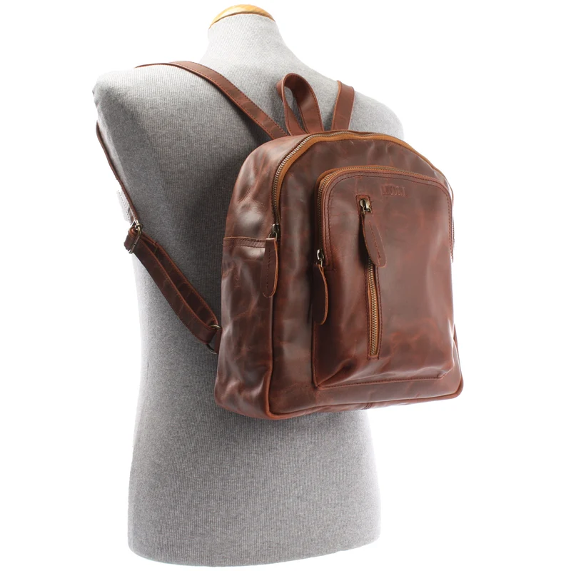 kleiner Rucksack Freizeitrucksack Lederrucksack Leder braun LE1011