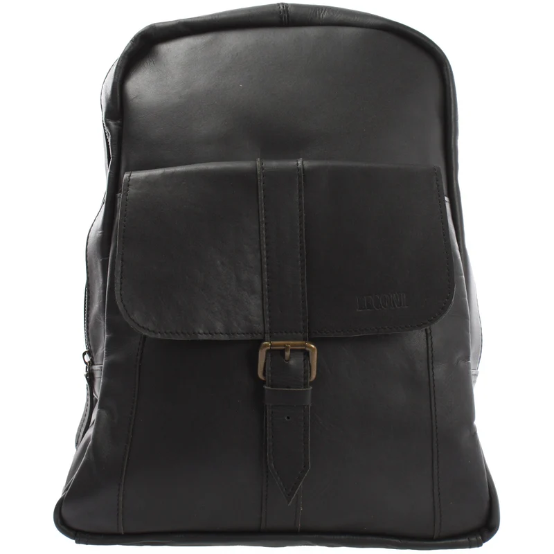 Rucksack Lederrucksack Freizeitrucksack Damen Herren Leder schwarz LE1016