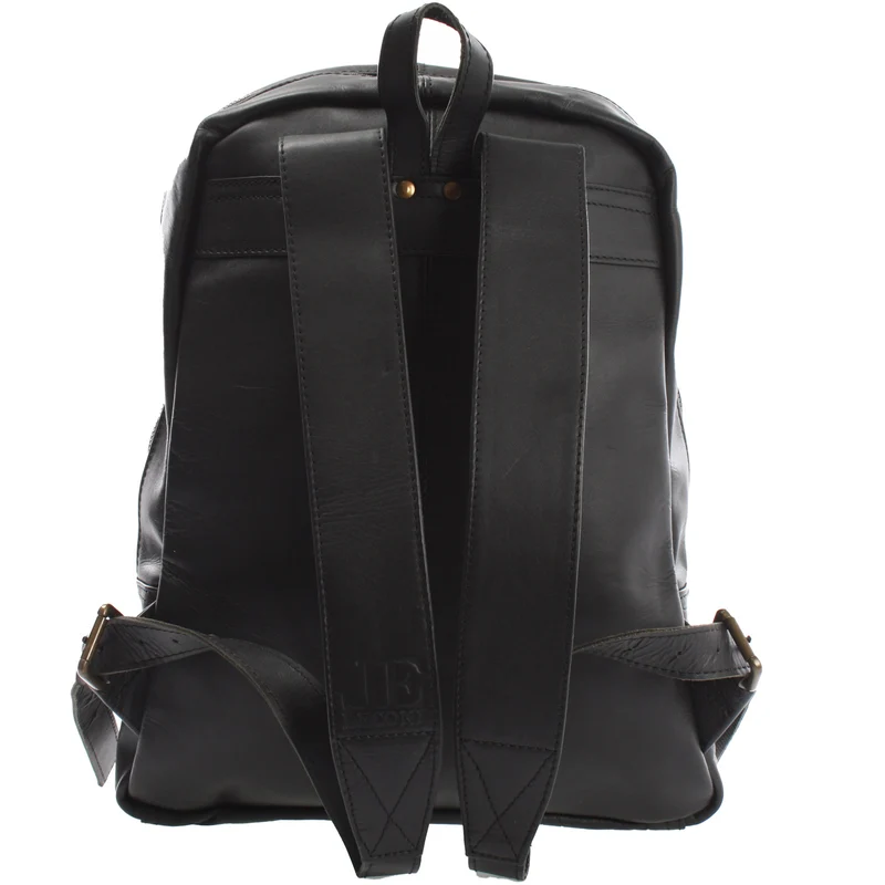 Rucksack Lederrucksack Freizeitrucksack Damen Herren Leder schwarz LE1016