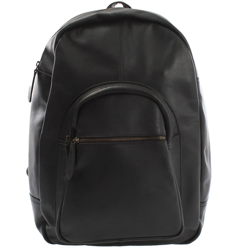 großer Rucksack Lederrucksack Freizeitrucksack Damen Herren Leder schwarz LE1017